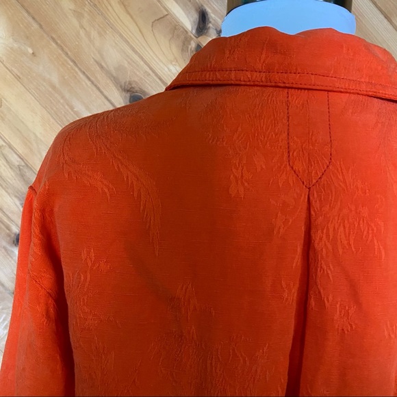 Anthropologie Cartonnier Eisenhower Orange Jacquard Bomber Jacket 
Sz XS - Picture 10 of 12